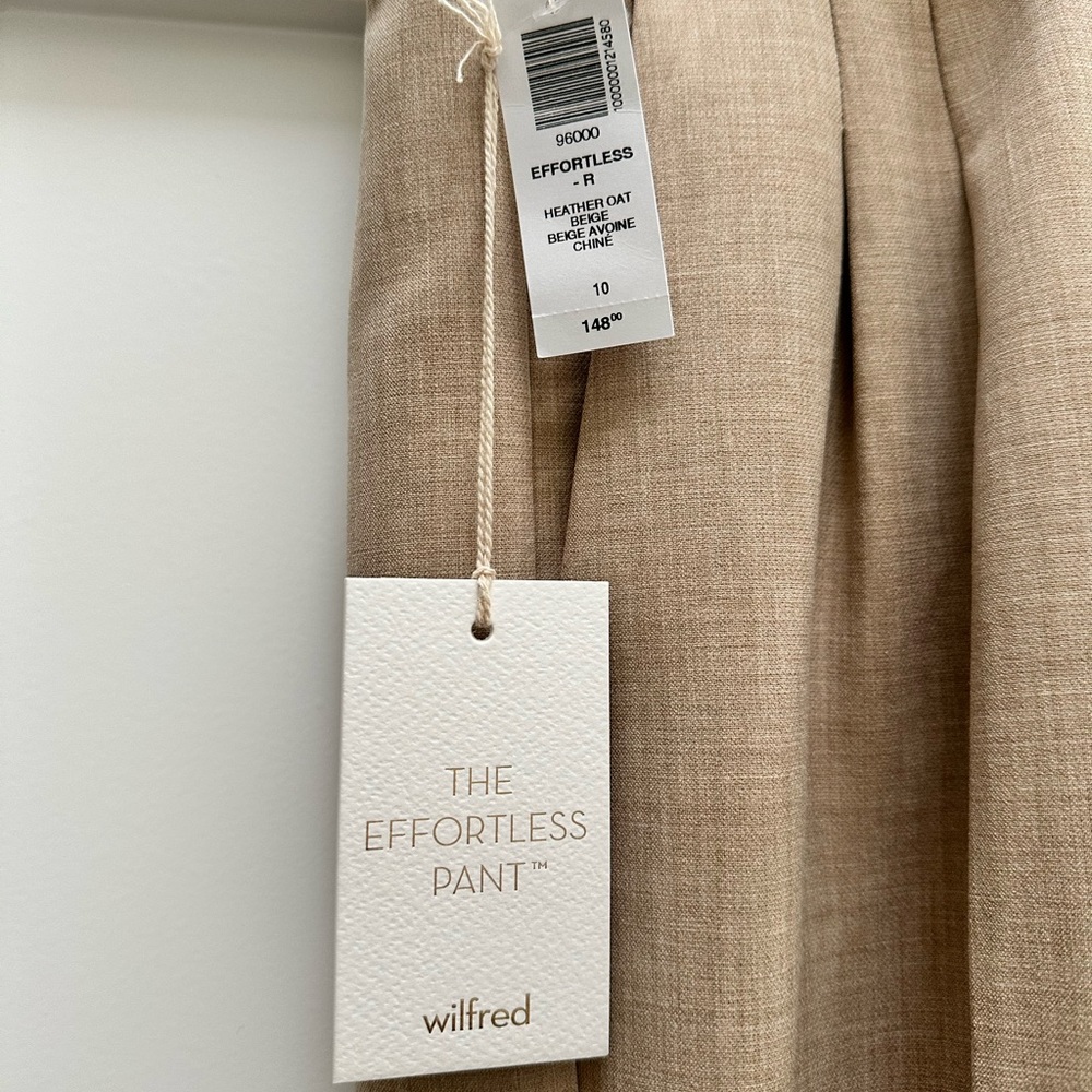 Aritzia Effortless pant in oatmeal Beige Straight-Leg Trousers - Picture 2 of 9